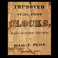 Pease clock label. Description of Pease dials mention a similar label. 